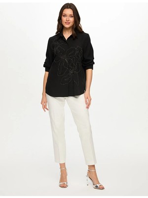 Faik Sönmez Zincir Nakış Detaylı Liyoselli Gömlek S26GML024