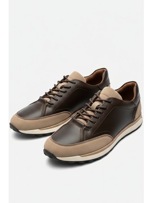 Lusive Hakiki Deri Kahverengi Bağcıklı Rahat Günlük Erkek Ayakkabı LUASS28AL0040