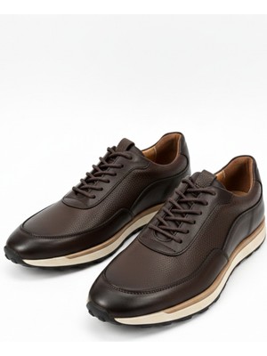 Lusive %100 Hakiki Deri Kahverengi Bağcıklı Rahat Günlük Erkek Ayakkabı LUASS28AL0041