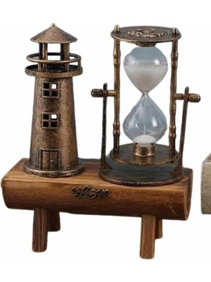 Shopwave Dekoratif Kum Saati Deniz Feneri Retro Masa Hediyeli Eşya