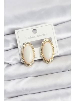 Prativas Beyaz Badem Model Vintage Kadın Küpe – PRT3500EB10035