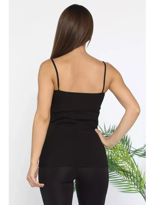 Tutku Bayan İp Askılı Atlet 6'lı Siyah-Xs Standart Beden Rahat Kesim Nefes Alabilir