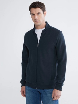LC Waikiki Lacivert Dik Yaka Erkek Fermuarlı Sweatshirt