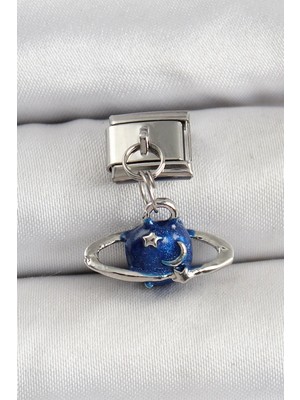 Prativas 316L Çelik Sallantılı Satürn Model Gümüş Renk Nomination Charm – PRT3500EB06615