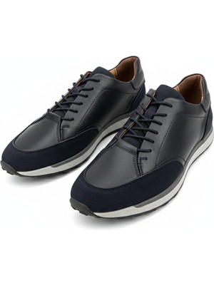 Lusive Hakiki Deri Lacivert Bağcıklı Rahat Günlük Erkek Ayakkabı LUASS28AL0040