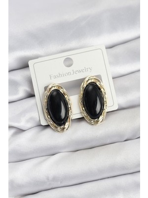 Prativas Siyah Badem Model Vintage Kadın Küpe – PRT3500EB10037