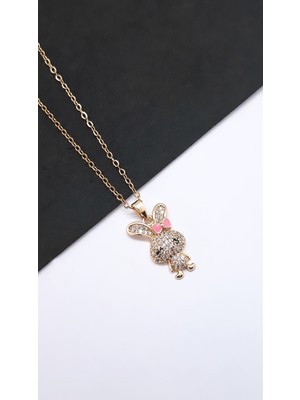 Serenity Tavşan Figürlü Çelik Kolye