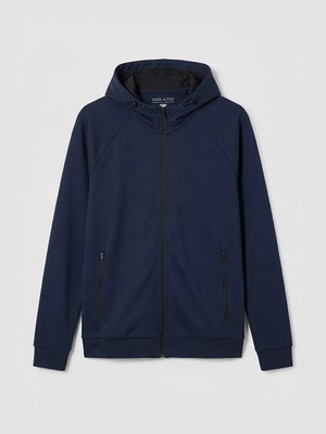 LC Waikiki Lacivert Kapüşonlu Erkek Fermuarlı Sweatshirt