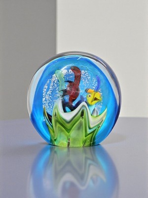 Hediye Fikri Murano Cam El Yapımı Akvaryum Tarzı Dekoratif Obje 14 × 14 cm