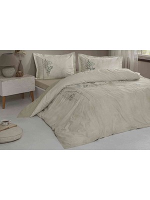 Özdilek Nevresim Takımı  Fitted Çarşaflı Ranforce Tek Kişilik Krem Conıum