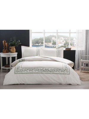 Özdilek Nevresim Takımı  Fitted Çarşaflı Ranforce Tek Kişilik Krem Bordado