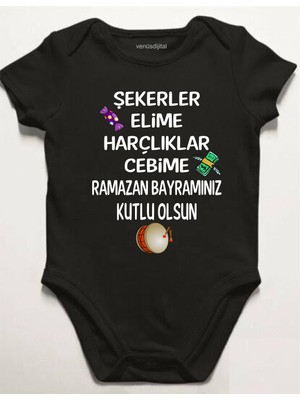 Venüs Dijital Bayram Kıyafeti Bayramlık Zıbın Model 4 Baskılı Bebek Body Zıbın
