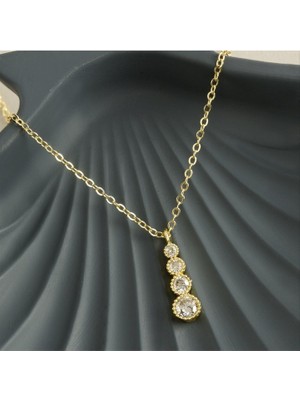 Zero Land Matrixzn Yuvarlak Zirkon Taşlı Trend Kolye - Sarı