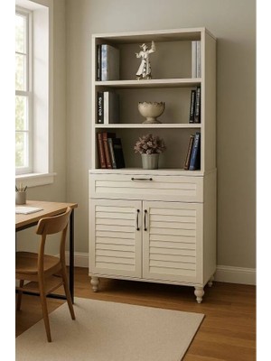Arion Kids Pera MDF Kapaklı Şifonyer ve Kitaplık Set Modern Tasarım ile 2 Parça Dayanıklı Malzeme