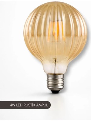 Ack 4W E27 2200K Sarı G100 LED Rustik Ampul AB57-00420