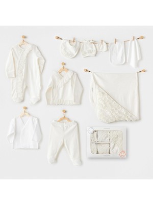 Andywawa AC25311 Newborn Chic Girl 10 Parça Hastane Çıkışı Ekru