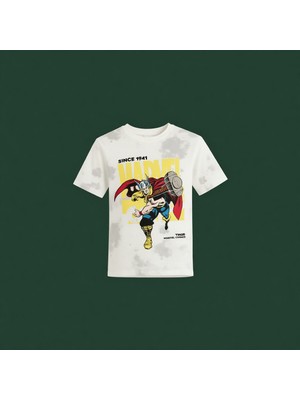 DeFacto Erkek Çocuk Marvel Comics Grafik Desenli Kısa Kollu Tişört Günlük Stil Gri-GR295
