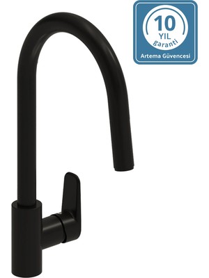 Artema Shift Pull-Down Eviye Bataryası A4374936, Mat Siyah, V-Bright Kaplamalı