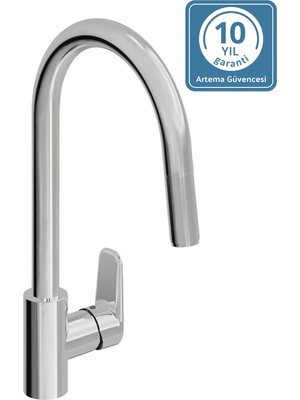 Artema Shift Pull-Down Eviye Bataryası A43749, Krom, V-Bright Kaplamalı