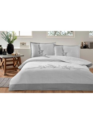 Özdilek Nevresim Takımı  Fitted Çarşaflı Ranforce Tek Kişilik Gri Helecho