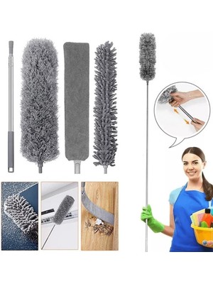 Roichil Teleskopik 3'lü Mop Toz Alma Püskülü Çok Fonksiyonlu Temizlik Seti