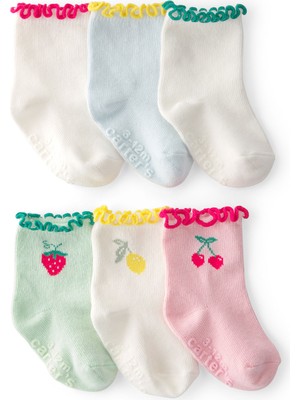 Carter's Kız Bebek 6lı Çorap 0-12 Ay Çok Renkli