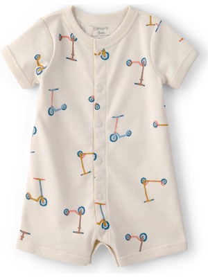 Carter's Erkek Bebek Kısa Tulum 3 Ay-24 Ay Bej