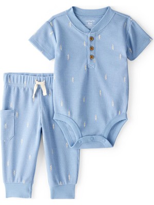 Carter's Erkek Bebek Body Pantolon Set 3 Ay-24 Ay Mavi