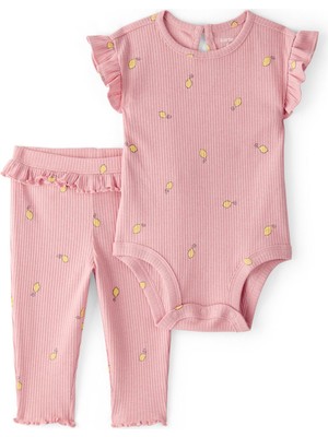 Carter's Kız Bebek Body Pantolon Set 3 Ay-24 Ay Pembe