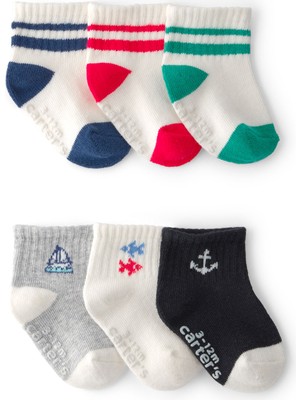 Carter's Erkek Bebek 6lı Çorap 0-12 Ay Çok Renkli