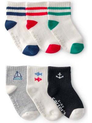 Carter's Küçük Erkek Çocuk 6lı Çorap 2 Yaş-4 Yaş Çok Renkli