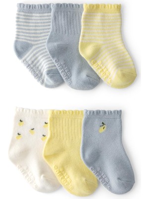 Carter's Kız Bebek 6lı Çorap Yenidoğan-24 Ay Çok Renkli