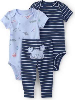 Carter's Erkek Bebek 3lü Set Yenidoğan-24 Ay Mavi