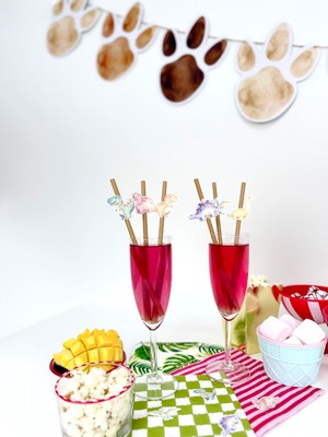 Fluparty Dinazor Pipet Seti – Dinozor Figürlü Pipet Süsü & Içecek Dekoru