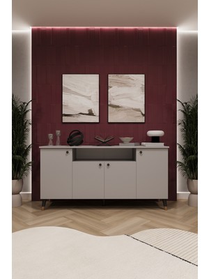 Asra Trend Lüks Konsol TV Ünitesi %100 MDF Salon ve Yemek Odası Ünitesi KNSL02