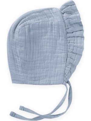 Cigit Bağlamalı Fırfırlı Müslim Bebek Şapka 0-2 Yaş A Mavi