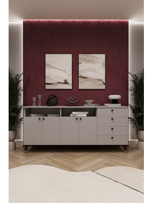 Asra Trend Lüks Konsol TV Ünitesi %100 MDF Salon ve Yemek Odası Ünitesi KNSL06