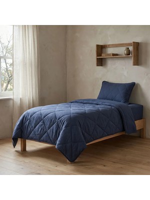 Microfiber Kumaş Tek Kişilik Denim Yastık Yorgan Seti - Colors In Comfort