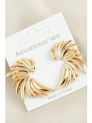 Zero Land Matrixzn Kanat Yeni Sezon Metal Küpe - Sarı