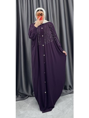 Yarasal Kol Taşlı Sandy Elbise