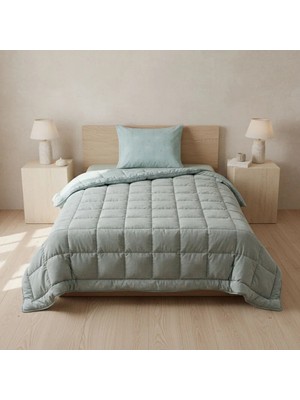 Othello Tek Kişilik Çift Taraflı Welsoft Comforter Yorgan Seti Yeşil 155X215 cm - Dormio Soft Bloom Serisi