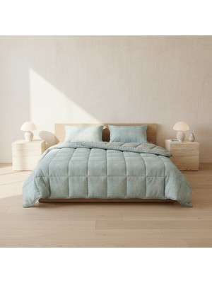 Othello Çift Kişilik Çift Taraflı Welsoft Comforter Yorgan Seti Yeşil 195X215 cm - Dormio Soft Bloom Serisi