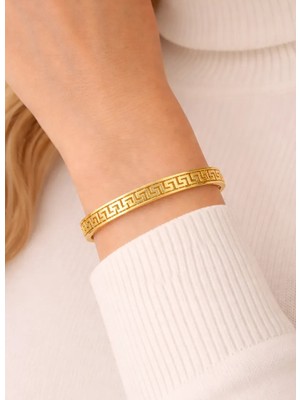 Kızılay Kuyumcusu 14 Ayar Altın Grek Tasarım Kelepçe Bilezik 10.60 gr