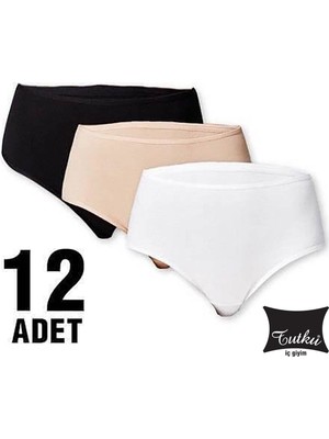 Tutku Bayan Bato Külot 12 Adet Karma Renk Paketi XL Dokuma Kumaş Özelliği ile Rahat