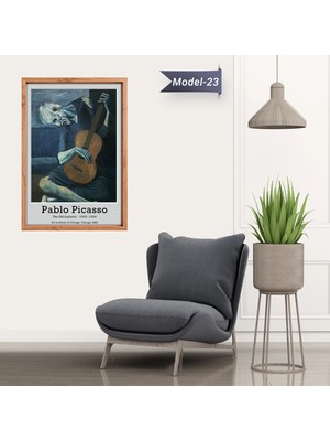 Akıllı Kağıt Yaşlı Gitarist Tablo - Poster Dünyaca Ünlü ( Model-23)