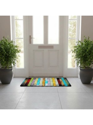 Esnature Rustik Ahşap Renkli Kapı Önü Paspası 45X70 cm