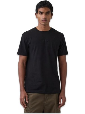 Gap 799323 V-Frch Mini Logo Tee New T Siyah Erkek T-Shirt