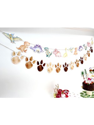 Fluparty Dinosaur - Dinozor Temalı Pati Flama Banner