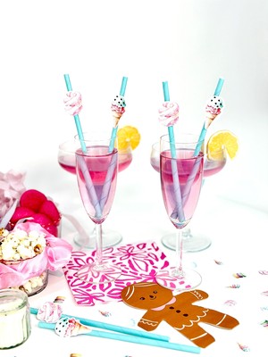 Fluparty Cotton Candy - Pastel Şeker Temalı Figürlü Pipetler