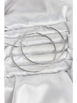 Prativas 316L Çelik Gümüş Renk 75 mm Halka Küpe – PRT3500EB09866